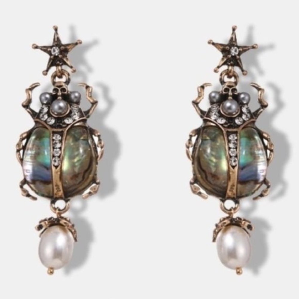 Antique gold insects earrings